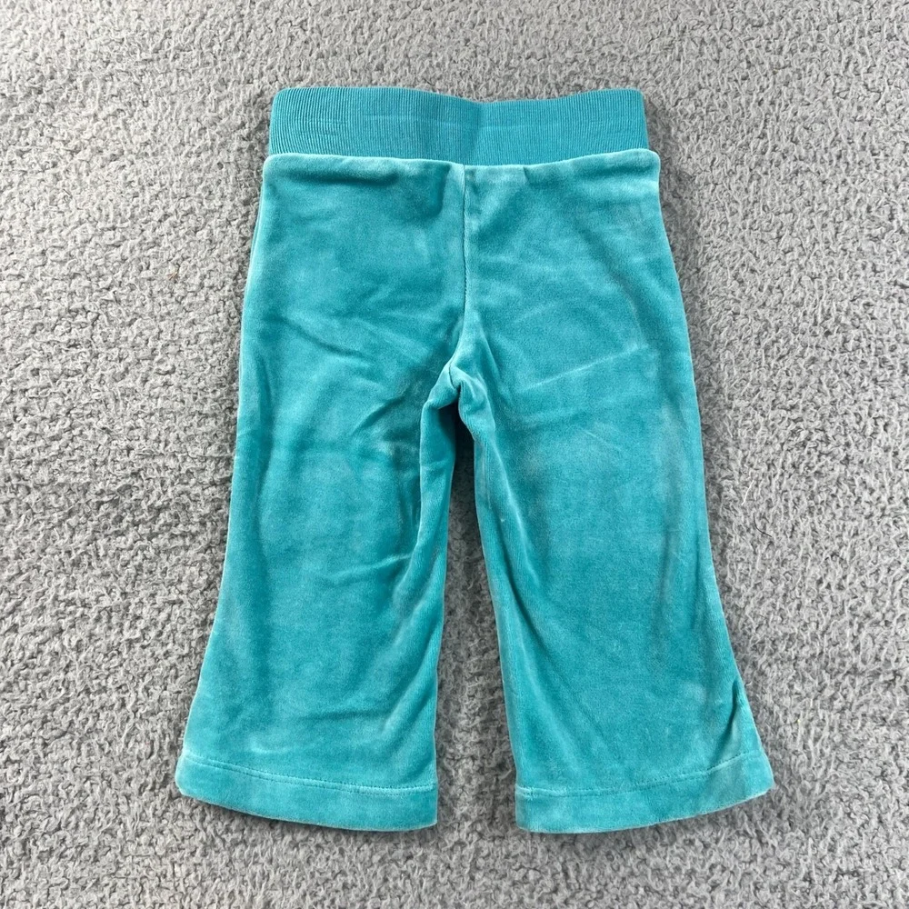 Ralph‎ Lauren Tracksuit Girls 12M Turquoise Velour Hoodie and Pants Set Vintage